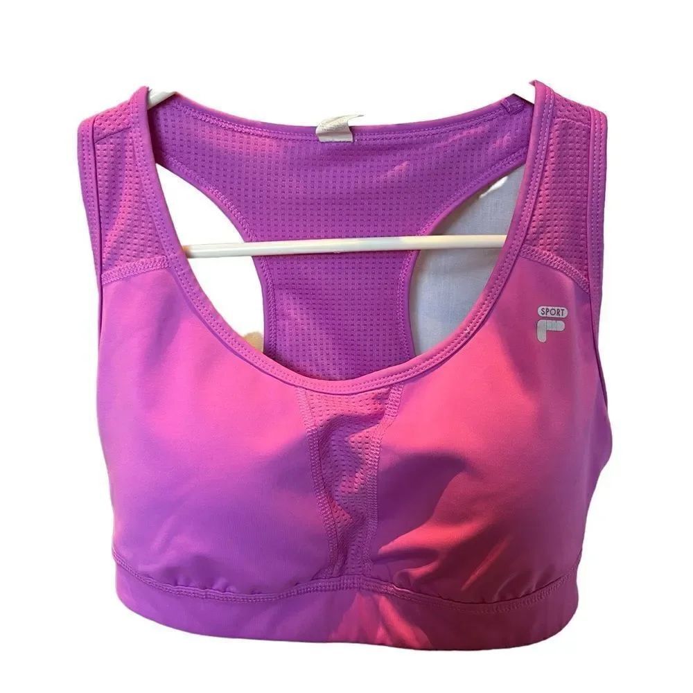 Fila Sports Bra Large light padding Fuchsia racer back